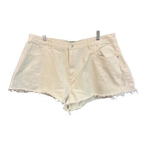 ASOS Design White‎ Denim Shorts Size 14 RA1
